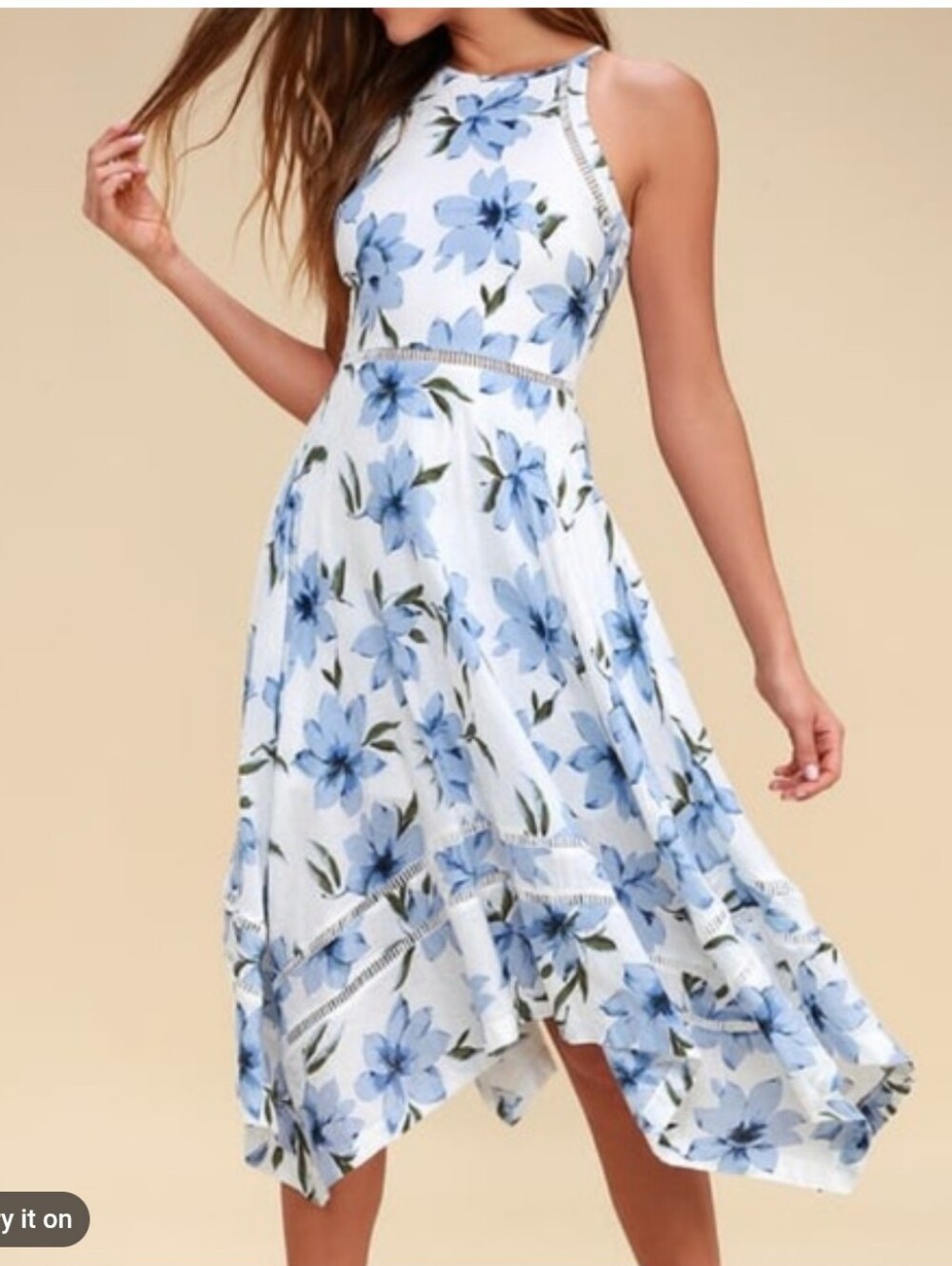 Lulus Zahara Floral Midi Dress